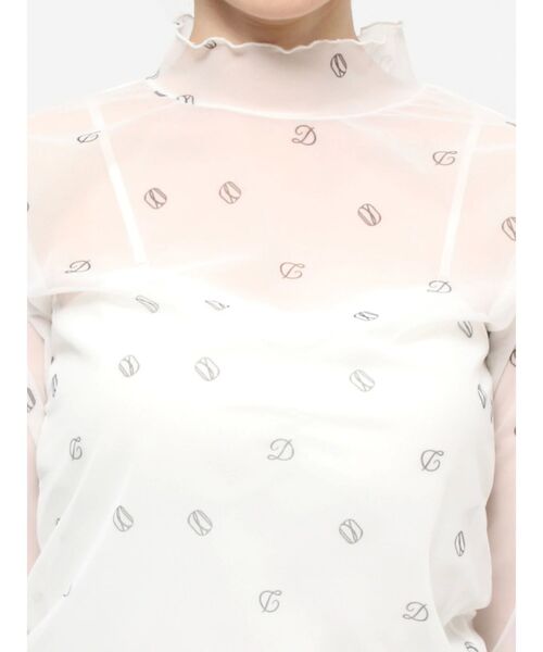 dazzlin（ダズリン）の「オリジナルロゴプリントチュールトップス（Tシャツ/カットソー・レディース・ブルー/オフホワイト/ピンク・FREE）」の7枚目の写真