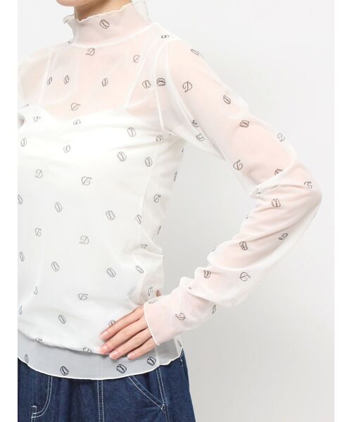 dazzlin（ダズリン）の「オリジナルロゴプリントチュールトップス（Tシャツ/カットソー・レディース・ブルー/オフホワイト/ピンク・FREE）」の14枚目の写真