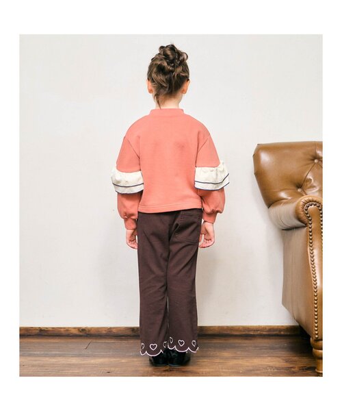 apres les cours（アプレレクール）の「【WEB限定】メロウフリルトレーナー（スウェット・キッズ・チャコール/ミント/オレンジ・100/90/120/140/130/80/110）」の5枚目の写真