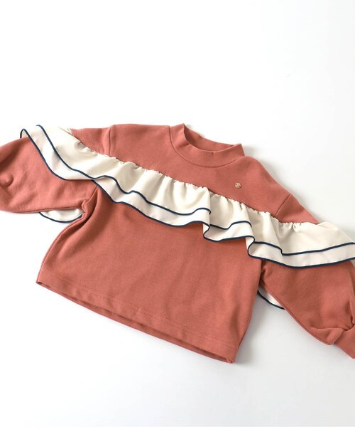 apres les cours（アプレレクール）の「【WEB限定】メロウフリルトレーナー（スウェット・キッズ・チャコール/ミント/オレンジ・100/90/120/140/130/80/110）」の16枚目の写真