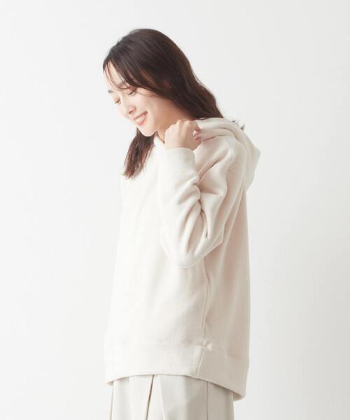 MELROSE claire（メルローズ クレール）の「【上品なフリース使い着心地よくデイリーなオシャレフーディー♪】（パーカー・レディース・キナリ/ブラック/チャコールグレー・FREE）」の7枚目の写真