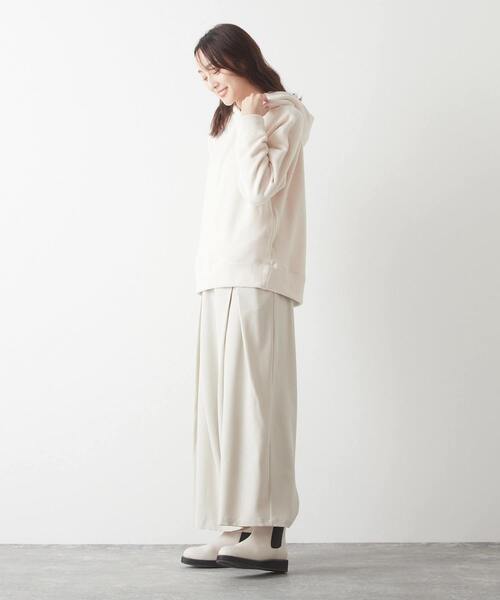 MELROSE claire（メルローズ クレール）の「【上品なフリース使い着心地よくデイリーなオシャレフーディー♪】（パーカー・レディース・キナリ/ブラック/チャコールグレー・FREE）」の8枚目の写真