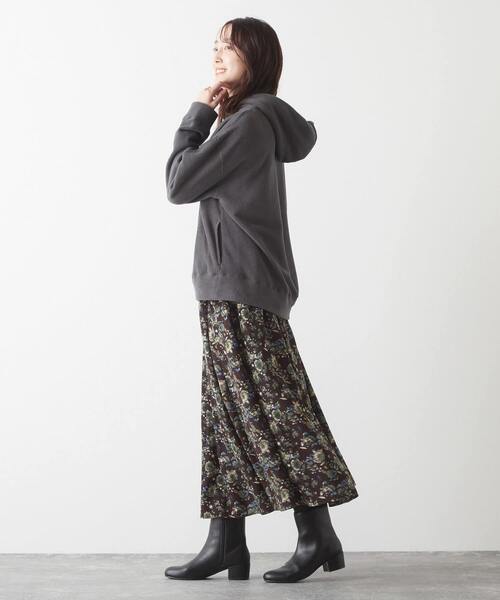 MELROSE claire（メルローズ クレール）の「【上品なフリース使い着心地よくデイリーなオシャレフーディー♪】（パーカー・レディース・キナリ/ブラック/チャコールグレー・FREE）」の14枚目の写真