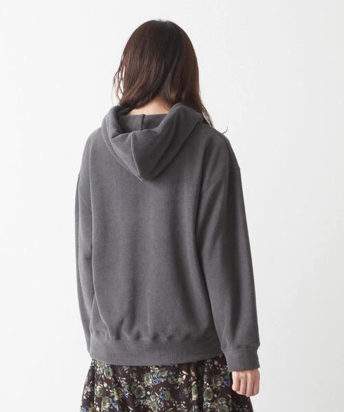 MELROSE claire（メルローズ クレール）の「【上品なフリース使い着心地よくデイリーなオシャレフーディー♪】（パーカー・レディース・キナリ/ブラック/チャコールグレー・FREE）」の15枚目の写真