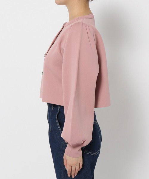 mysty woman(ミスティウーマン)の「ビジューボタンカーデ 101957(カーディガン/ボレロ・レディース・オフホワイト/ベージュ系その他/ピンク/ブラック・FREE)」の18枚目の写真