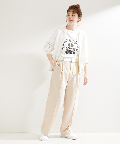 B.C STOCK(ベーセーストック)の「襟付きバイカラーニットジャケット(カーディガン/ボレロ・レディース・ブラック/ホワイト・FREE)」の10枚目の写真