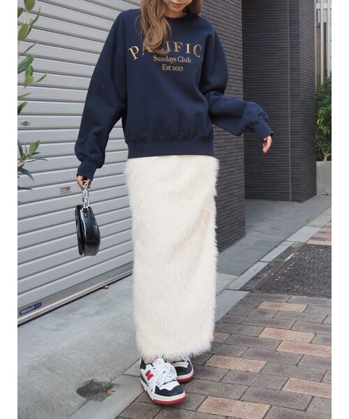 EVRIS（エヴリス）の「PACIFICA スウェットトップス（スウェット・レディース・ブラック/ネイビー/ホワイト・FREE）」の5枚目の写真