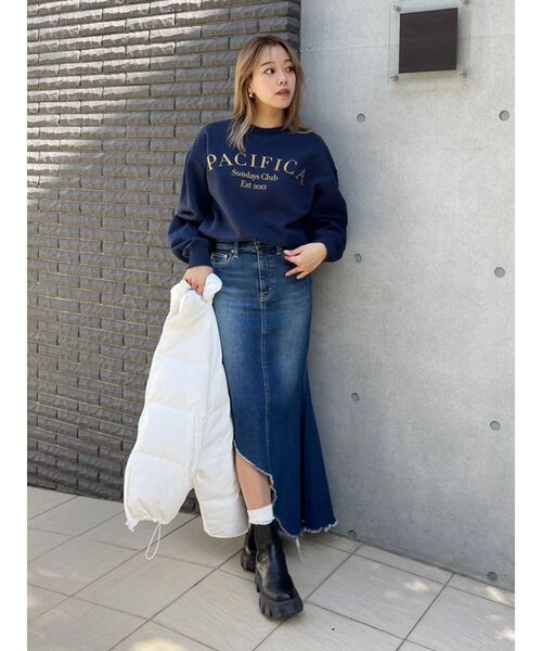 EVRIS（エヴリス）の「PACIFICA スウェットトップス（スウェット・レディース・ブラック/ネイビー/ホワイト・FREE）」の9枚目の写真