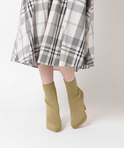 ESPERANZA(エスペランサ)の「アーモンドトゥヒールストレッチニットショートブーツ 24SS(ブーツ・レディース・チョコ/ブラック系2・S/M/L/LL)」の18枚目の写真