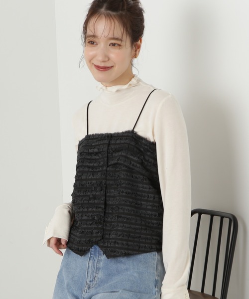 N.(N. Natural Beauty Basic)(エヌエヌナチュラルビューティーベーシック)の「◆変形ビスチェトップ(ベスト・レディース・ブラック/シルバー・MEDIUM)」の3枚目の写真