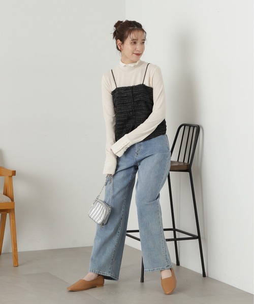 N.(N. Natural Beauty Basic)(エヌエヌナチュラルビューティーベーシック)の「◆変形ビスチェトップ(ベスト・レディース・ブラック/シルバー・MEDIUM)」の5枚目の写真