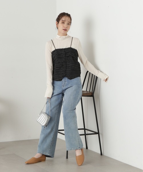 N.(N. Natural Beauty Basic)(エヌエヌナチュラルビューティーベーシック)の「◆変形ビスチェトップ(ベスト・レディース・ブラック/シルバー・MEDIUM)」の6枚目の写真