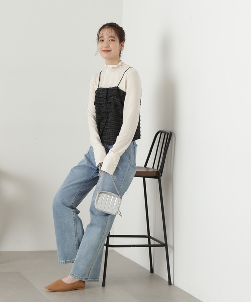 N.(N. Natural Beauty Basic)(エヌエヌナチュラルビューティーベーシック)の「◆変形ビスチェトップ(ベスト・レディース・ブラック/シルバー・MEDIUM)」の7枚目の写真