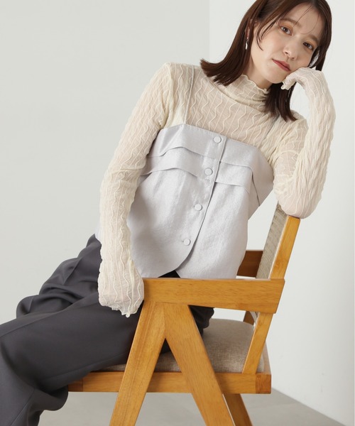 N.(N. Natural Beauty Basic)(エヌエヌナチュラルビューティーベーシック)の「◆変形ビスチェトップ(ベスト・レディース・ブラック/シルバー・MEDIUM)」の15枚目の写真