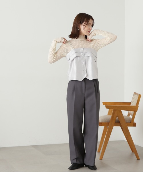 N.(N. Natural Beauty Basic)(エヌエヌナチュラルビューティーベーシック)の「◆変形ビスチェトップ(ベスト・レディース・ブラック/シルバー・MEDIUM)」の16枚目の写真