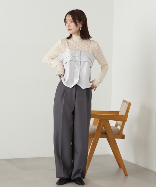 N.(N. Natural Beauty Basic)(エヌエヌナチュラルビューティーベーシック)の「◆変形ビスチェトップ(ベスト・レディース・ブラック/シルバー・MEDIUM)」の18枚目の写真