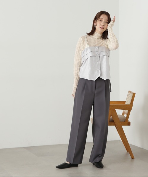 N.(N. Natural Beauty Basic)(エヌエヌナチュラルビューティーベーシック)の「◆変形ビスチェトップ(ベスト・レディース・ブラック/シルバー・MEDIUM)」の19枚目の写真