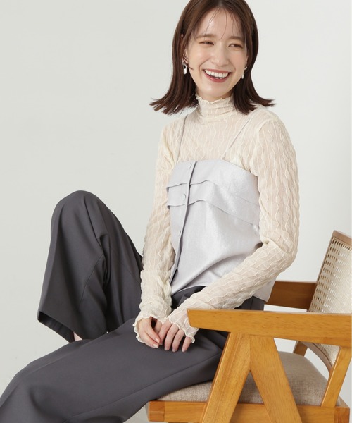 N.(N. Natural Beauty Basic)(エヌエヌナチュラルビューティーベーシック)の「◆変形ビスチェトップ(ベスト・レディース・ブラック/シルバー・MEDIUM)」の20枚目の写真