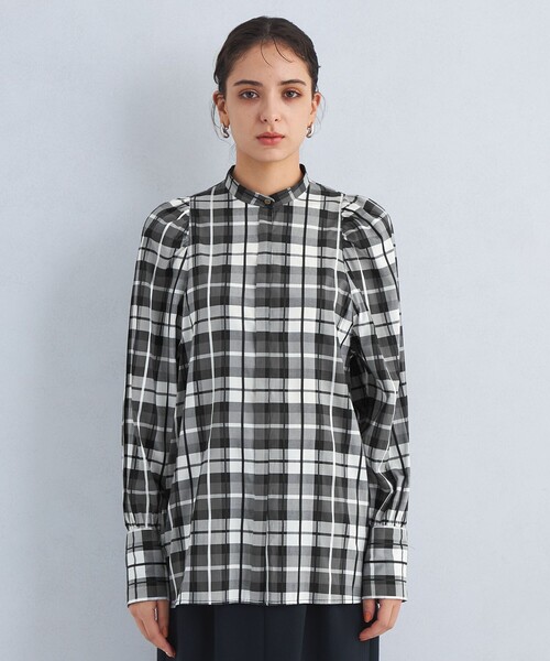 ELIN（エリン）の「【別注】＜ELIN＞チェック バンドカラー シャツ