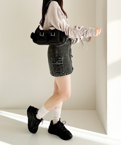 Heather(ヘザー)の「ショートシャーリングシャツ 105007(シャツ/ブラウス・レディース・ピンク/オフホワイト/グレー・FREE)」の22枚目の写真