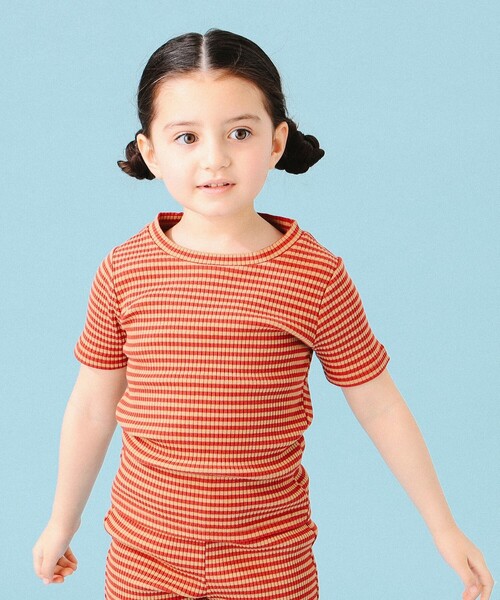 B:MING by BEAMS（ビーミングバイビームス）の「B:MING by BEAMS / テレコ ボーダー Tシャツ（100～140cm）（Tシャツ/カットソー・キッズ・レッド/グリーン・140/130/120/110/100）」の3枚目の写真