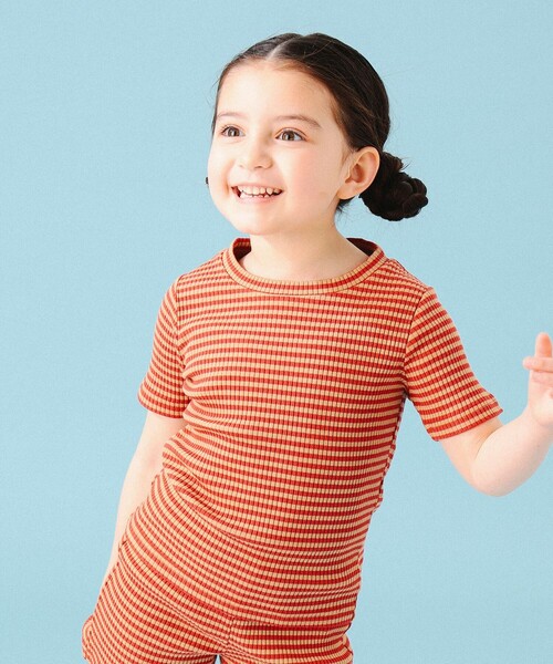 B:MING by BEAMS（ビーミングバイビームス）の「B:MING by BEAMS / テレコ ボーダー Tシャツ（100～140cm）（Tシャツ/カットソー・キッズ・レッド/グリーン・140/130/120/110/100）」の5枚目の写真