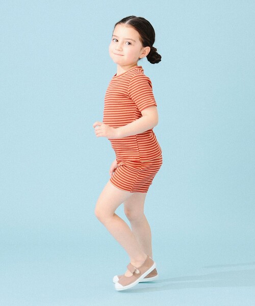 B:MING by BEAMS（ビーミングバイビームス）の「B:MING by BEAMS / テレコ ボーダー Tシャツ（100～140cm）（Tシャツ/カットソー・キッズ・レッド/グリーン・140/130/120/110/100）」の11枚目の写真