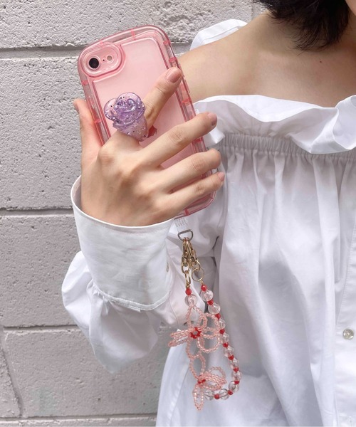 Casselini（キャセリーニ）の「Casselini(キャセリーニ)フラワービーズハンドストラップ（スマホケース/カバー・レディース・シルバー/ピンク/ホワイト・FREE）」の16枚目の写真