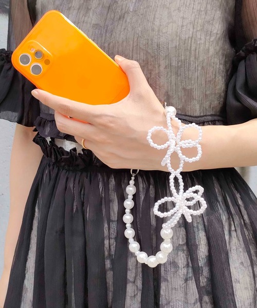 Casselini（キャセリーニ）の「Casselini(キャセリーニ)フラワービーズハンドストラップ（スマホケース/カバー・レディース・シルバー/ピンク/ホワイト・FREE）」の20枚目の写真