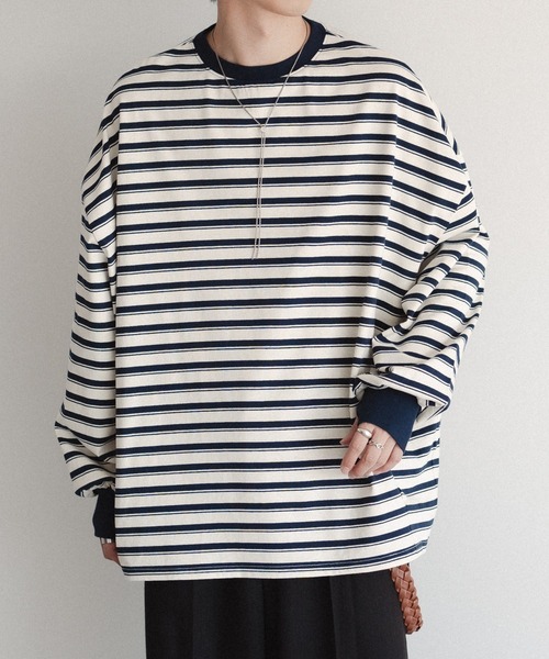 epnok（エプノック）の「タックオーバーロンT（Tシャツ/カットソー・メンズ・オフホワイト/ブラック系2/チャコールグレー/ブラック/ネイビー・SMALL/MEDIUM/LARGE）」の5枚目の写真