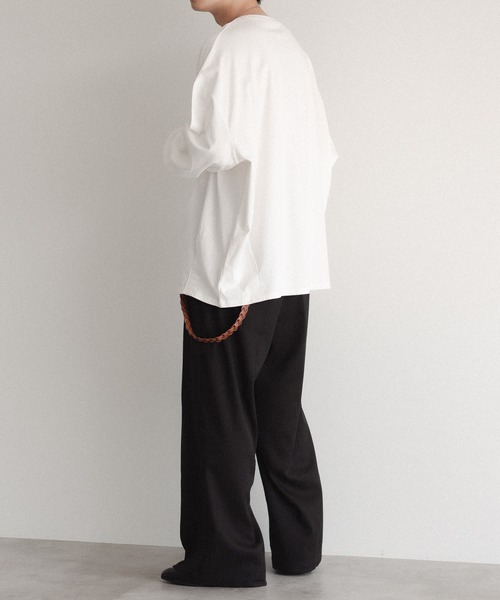 epnok（エプノック）の「タックオーバーロンT（Tシャツ/カットソー・メンズ・オフホワイト/ブラック系2/チャコールグレー/ブラック/ネイビー・SMALL/MEDIUM/LARGE）」の9枚目の写真