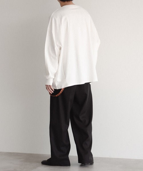 epnok（エプノック）の「タックオーバーロンT（Tシャツ/カットソー・メンズ・オフホワイト/ブラック系2/チャコールグレー/ブラック/ネイビー・SMALL/MEDIUM/LARGE）」の10枚目の写真