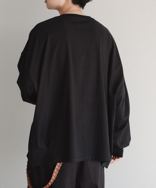 epnok（エプノック）の「タックオーバーロンT（Tシャツ/カットソー・メンズ・オフホワイト/ブラック系2/チャコールグレー/ブラック/ネイビー・SMALL/MEDIUM/LARGE）」の17枚目の写真