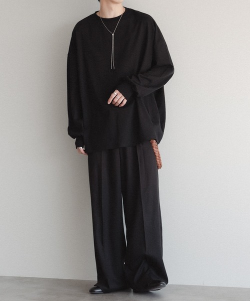 epnok（エプノック）の「タックオーバーロンT（Tシャツ/カットソー・メンズ・オフホワイト/ブラック系2/チャコールグレー/ブラック/ネイビー・SMALL/MEDIUM/LARGE）」の20枚目の写真