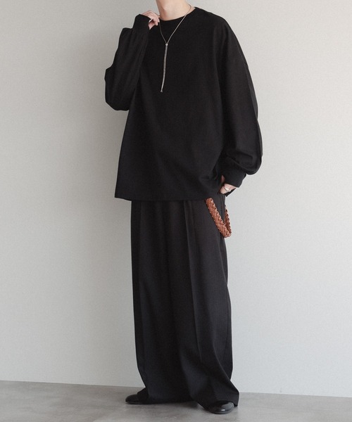 epnok（エプノック）の「タックオーバーロンT（Tシャツ/カットソー・メンズ・オフホワイト/ブラック系2/チャコールグレー/ブラック/ネイビー・SMALL/MEDIUM/LARGE）」の21枚目の写真