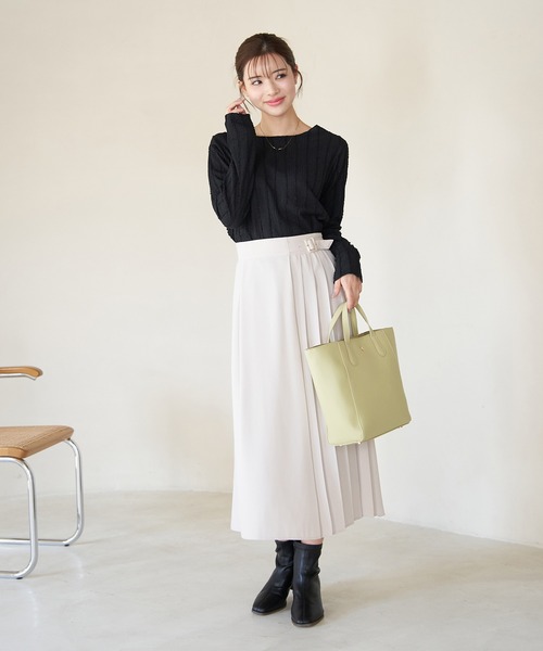 ROPE' PICNIC（ロペピクニック）の「フリンジカットソー（Tシャツ/カットソー・レディース・ホワイト/ブラック/ライトグリーン・38）」の5枚目の写真