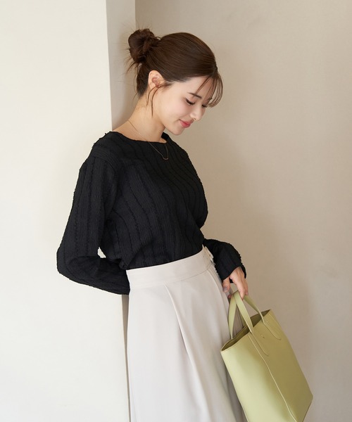 ROPE' PICNIC（ロペピクニック）の「フリンジカットソー（Tシャツ/カットソー・レディース・ホワイト/ブラック/ライトグリーン・38）」の7枚目の写真