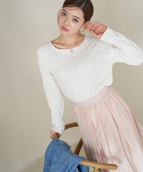 ROPE' PICNIC（ロペピクニック）の「フリンジカットソー（Tシャツ/カットソー・レディース・ホワイト/ブラック/ライトグリーン・38）」の11枚目の写真