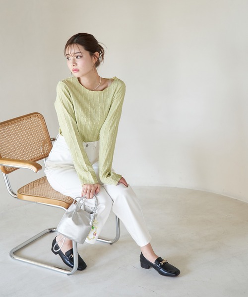 ROPE' PICNIC（ロペピクニック）の「フリンジカットソー（Tシャツ/カットソー・レディース・ホワイト/ブラック/ライトグリーン・38）」の13枚目の写真