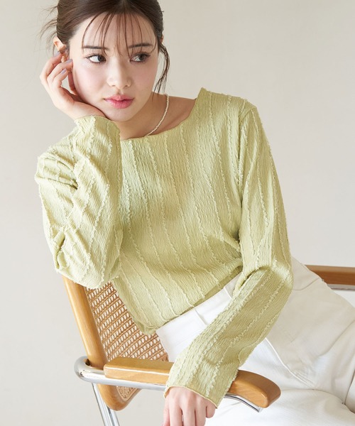 ROPE' PICNIC（ロペピクニック）の「フリンジカットソー（Tシャツ/カットソー・レディース・ホワイト/ブラック/ライトグリーン・38）」の15枚目の写真