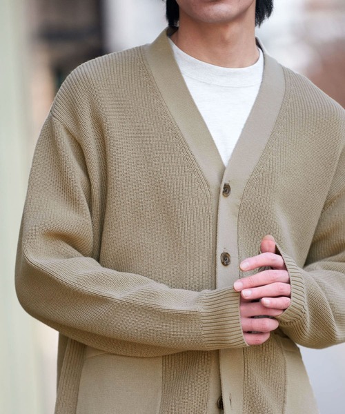 URBAN RESEARCH DOORS（アーバンリサーチドアーズ）の「ハードニットカーディガン（カーディガン/ボレロ・メンズ・ブルー/チャコールグレー/ベージュ・MEDIUM/LARGE）」の6枚目の写真