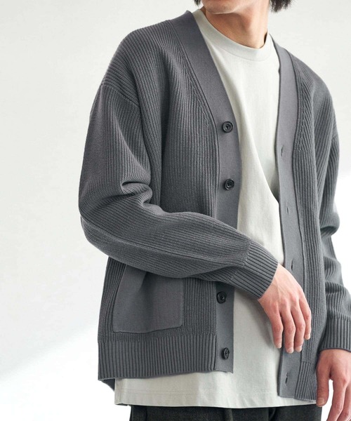 URBAN RESEARCH DOORS（アーバンリサーチドアーズ）の「ハードニットカーディガン（カーディガン/ボレロ・メンズ・ブルー/チャコールグレー/ベージュ・MEDIUM/LARGE）」の14枚目の写真