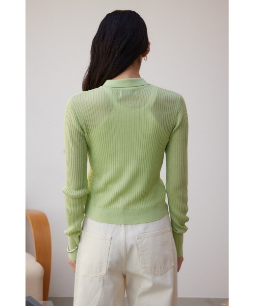 AZUL by moussy（アズールバイマウジー）の「ラメシアーカーデ（カーディガン/ボレロ・レディース・ミント/ブラウン/チャコールグレー・FREE）」の9枚目の写真