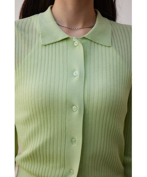 AZUL by moussy（アズールバイマウジー）の「ラメシアーカーデ（カーディガン/ボレロ・レディース・ミント/ブラウン/チャコールグレー・FREE）」の10枚目の写真