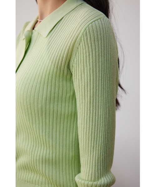 AZUL by moussy（アズールバイマウジー）の「ラメシアーカーデ（カーディガン/ボレロ・レディース・ミント/ブラウン/チャコールグレー・FREE）」の11枚目の写真