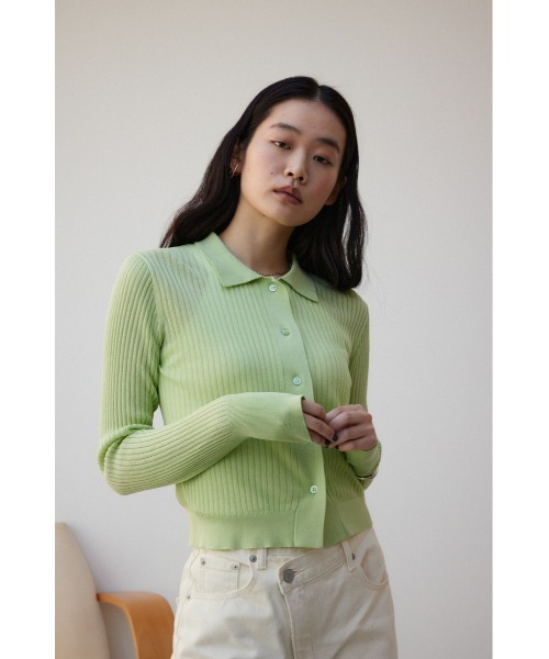 AZUL by moussy（アズールバイマウジー）の「ラメシアーカーデ（カーディガン/ボレロ・レディース・ミント/ブラウン/チャコールグレー・FREE）」の5枚目の写真