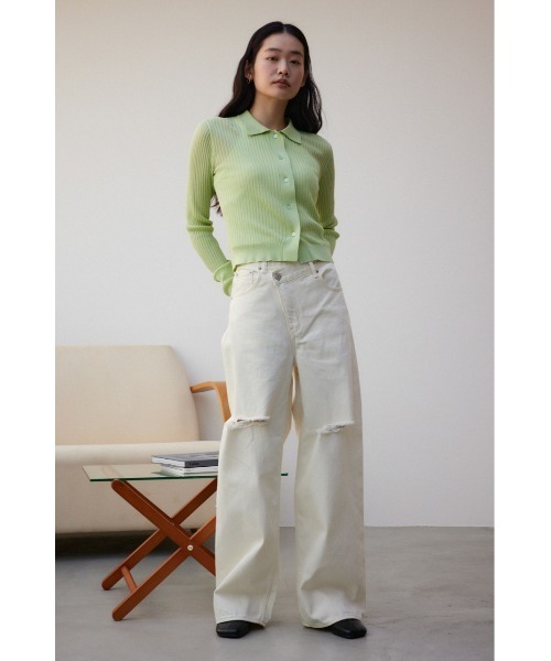 AZUL by moussy（アズールバイマウジー）の「ラメシアーカーデ（カーディガン/ボレロ・レディース・ミント/ブラウン/チャコールグレー・FREE）」の6枚目の写真