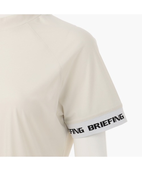 美品　ブリーフィング　半袖ロゴ　モックネックカットソー　ネイビー　レディースS ブリーフィングゴルフ(BRIEFING GOLF) モックネック