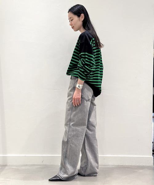 Johnbull（ジョンブル）の「【JOHNBULL/ジョンブル】別注バスクTシャツ（Tシャツ/カットソー・レディース・ブルー/ネイビー/ホワイト・FREE）」の15枚目の写真