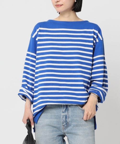 Johnbull（ジョンブル）の「【JOHNBULL/ジョンブル】別注バスクTシャツ（Tシャツ/カットソー・レディース・ブルー/ネイビー/ホワイト・FREE）」の17枚目の写真